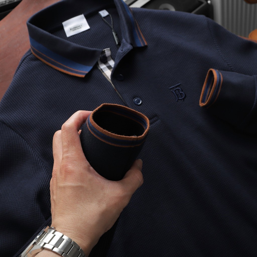 Áo Polo Nam Dài Tay BBR Trơn, Form slim, vải Cotton len dệt kim chính phẩm, bo tay dư xịn, Hàng VNXK - PD51