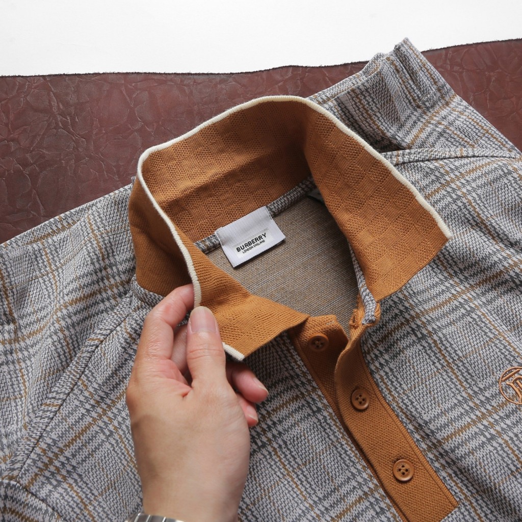 Áo Polo Nam BBR Ngắn Tay Họa Tiết Kẻ, Form slim, vải cotton gai, thấm hút, Hàng VNXK - PB41