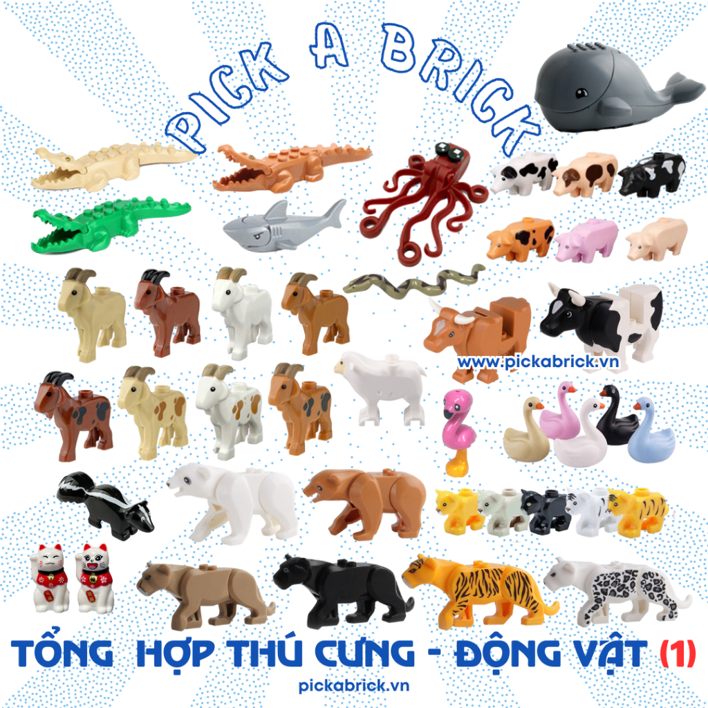 Đồ Chơi Lắp Ráp Động Vật Thú Cưng (1) Minifigures Minifigure Animal - Đồ Chơi Lắp Ráp Xếp Hình Pab Động Vật Hoang Dã