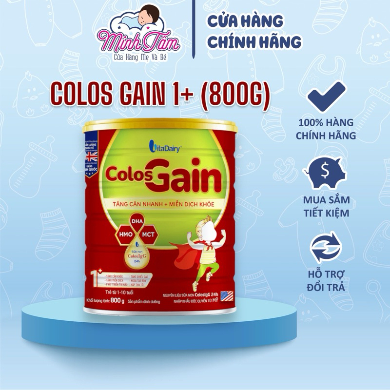[Có Mã QR] Sữa bột Colos Gain 1+ (800g)