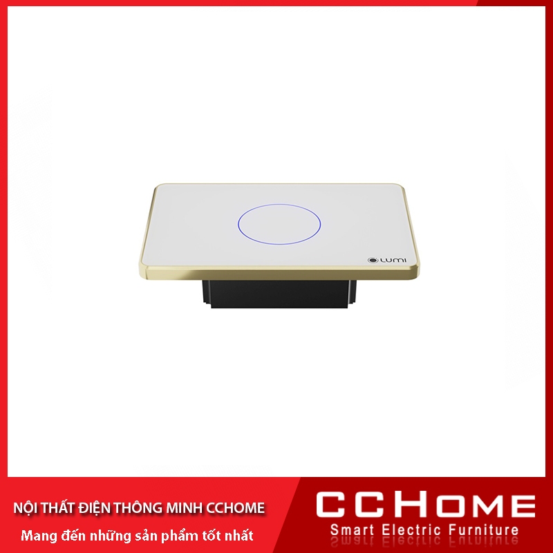 Công Tắc Thông Minh LUMI 1 nút zigbee Kính Phẳng Viền Nhôm LM-S1N - Nhà Thông Minh Lumi