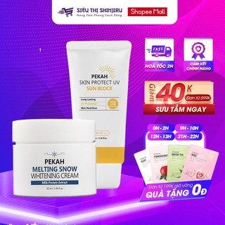 Kem Dưỡng Ẩm Trắng Da Pekah 50ml + Kem Chống Nắng PEKAH 70ml Nâng tone sáng da mỏng nhẹ, chống lão hoá PP bởi Shinjiru