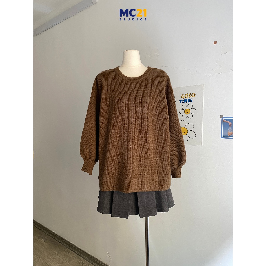 Áo len MC21.STUDIOS sweater oversize form rộng Ulzzang Streetwear Hàn Quốc chất len mềm mịn dày dặn cao cấp A3839