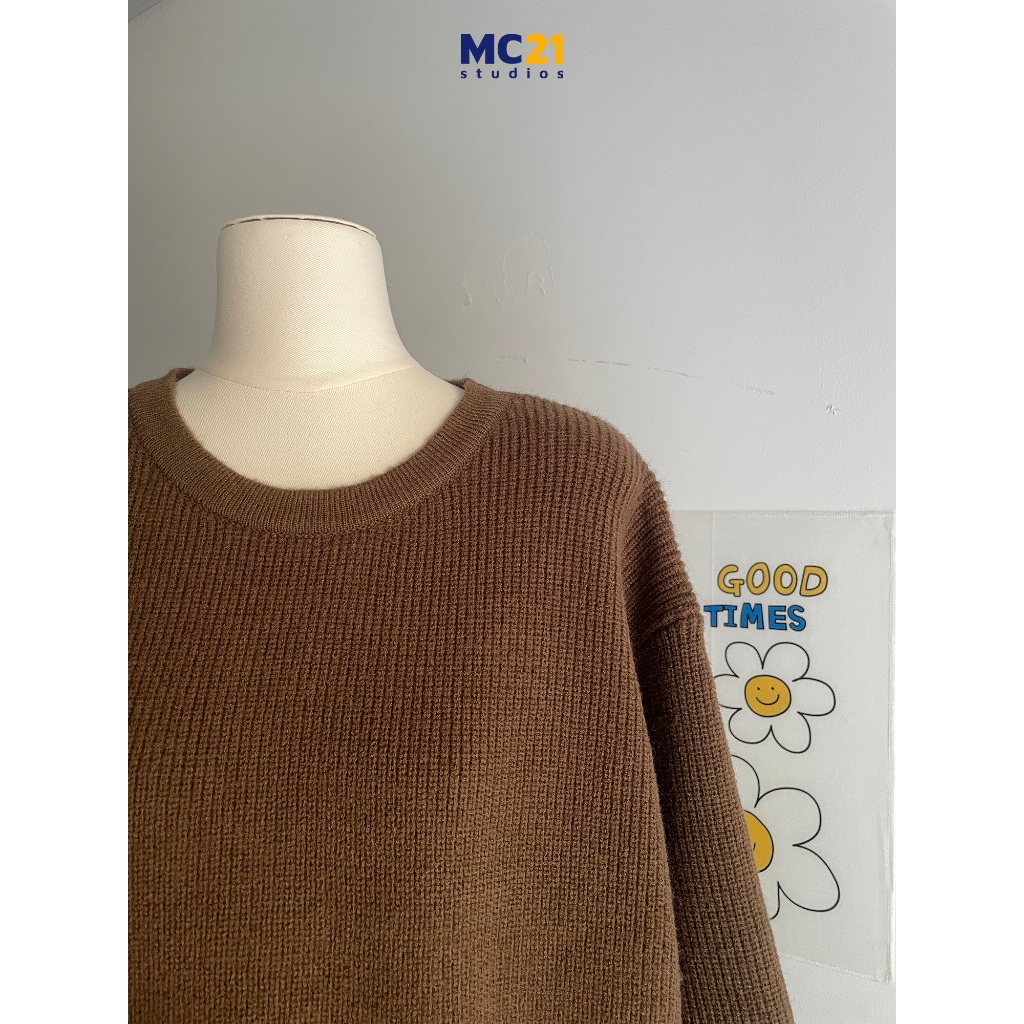 Áo len MC21.STUDIOS sweater oversize form rộng Ulzzang Streetwear Hàn Quốc chất len mềm mịn dày dặn cao cấp A3839