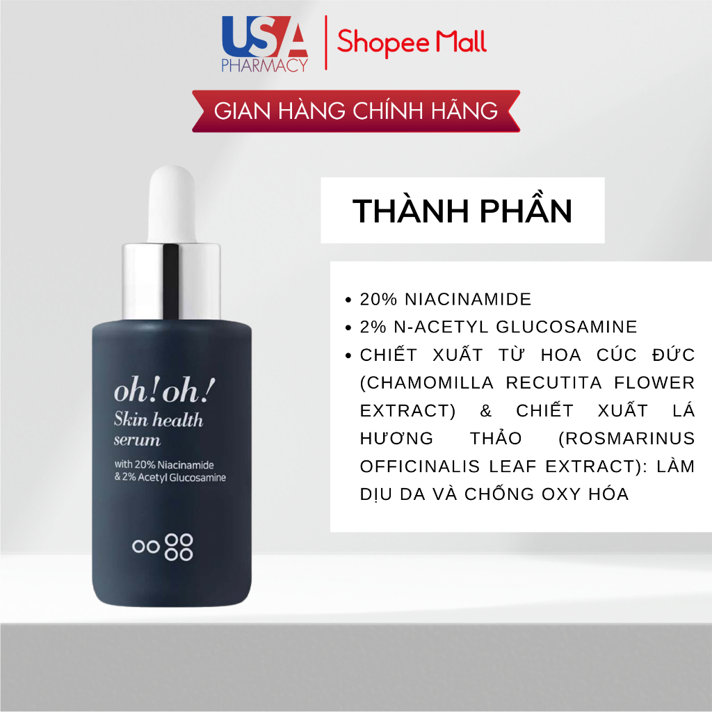 Serum SWISSE Oh!Oh 20% Niacinamide Se Khít Chân Lông, Sáng Da, Mờ Thâm