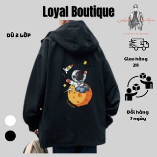 Áo khoác dù nam nữ unisex Loyalboutique có nón chất dù họa tiết PHI HÀNH GIA dày dặn - chọn màu, chọn size