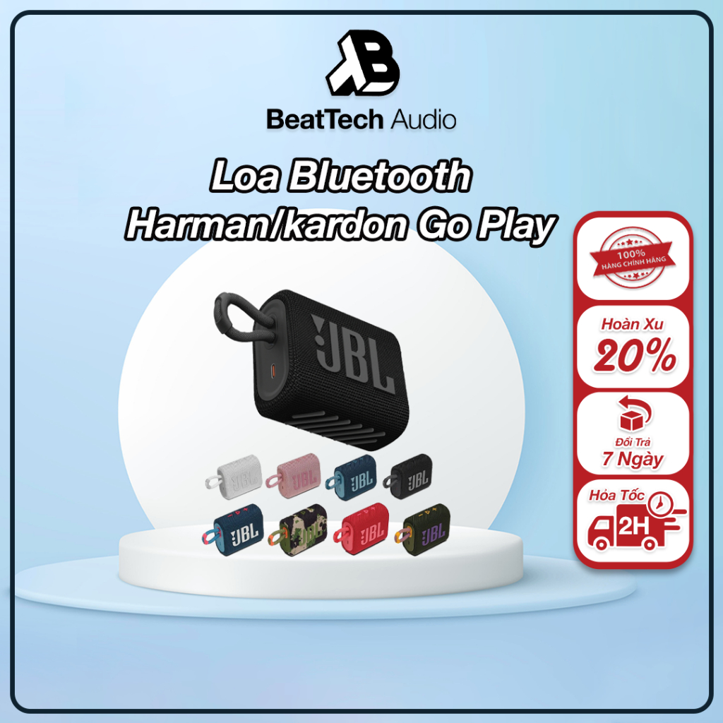 Loa Bluetooth JBL GO 3 Chơi Nhạc 5H - Bluetooth 5.1 Âm Bass Mạnh Mẽ Chống Nước bụi IP67 Hàng Quốc Tế Chính Hãng 100%
