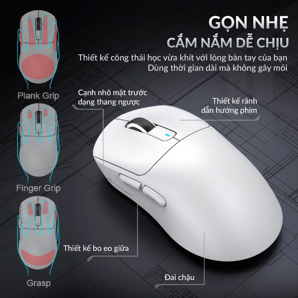 Chuột Không Dây Gaming Attack Shark X3 「3-Mode ✦ Sensor PAW3395 ✦ Nhẹ 49g」