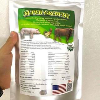 Siêu tăng trưởng , vỗ béo cho Heo Lợn Super Growth, tăng cân nhanh , không chất cấm, rút ngắn thời gian chăn nuôi gói1kg