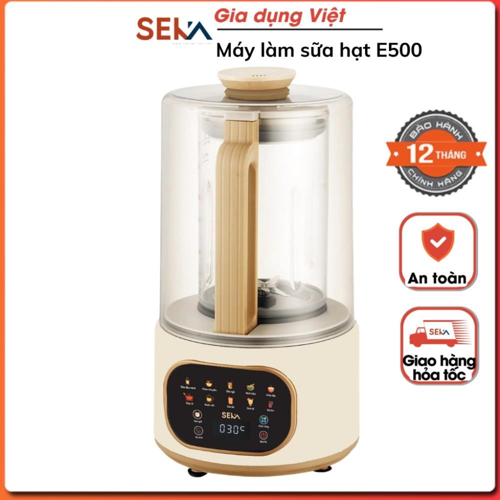 Máy làm sữa hạt đa năng Seka E500, Máy làm sữa đậu nành chính hãng, 10 chức năng, độ ồn thấp, bảo hành chính hãng