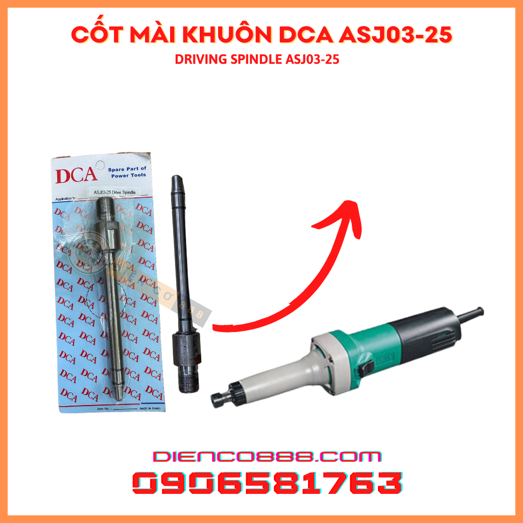 Trục - cốt máy mài khuôn DCA 03-25  dài 147mm