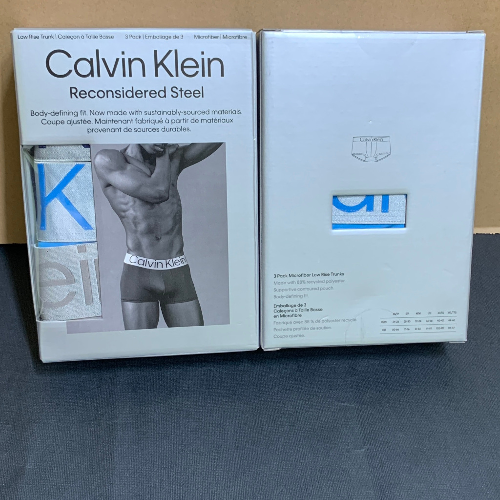 Chính hãng Mỹ -  S,M,L Quần lót nam CK Calvin Klein Reconsidered Steel Micro Low Rise Trunk boxer cạp to