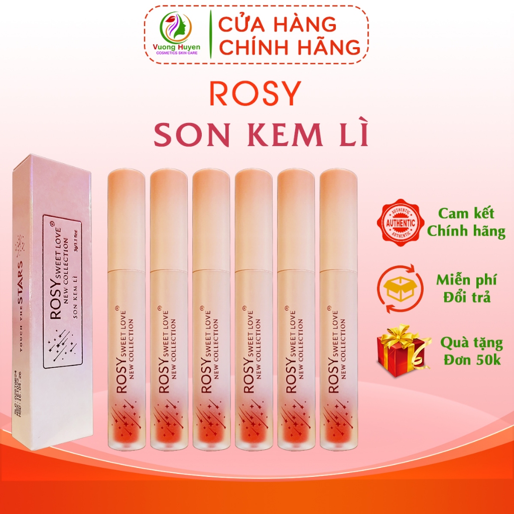 Son kem lì ROSY, không trôi, son không chì, không gây thâm môi, 3g