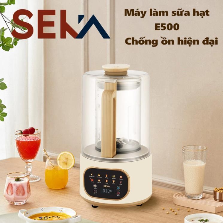 Máy làm sữa hạt đa năng Seka E500, Máy làm sữa đậu nành chính hãng, 10 chức năng, độ ồn thấp, bảo hành chính hãng