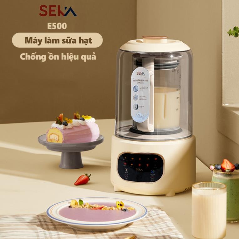 Máy làm sữa hạt đa năng Seka E500, Máy làm sữa đậu nành chính hãng, 10 chức năng, độ ồn thấp, bảo hành chính hãng