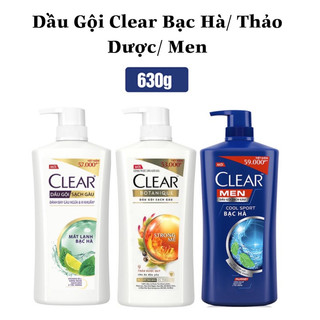 Dầu Gội Clear 630g Bạc Hà/ Men/ Thảo Dược/Hoa Anh Đào