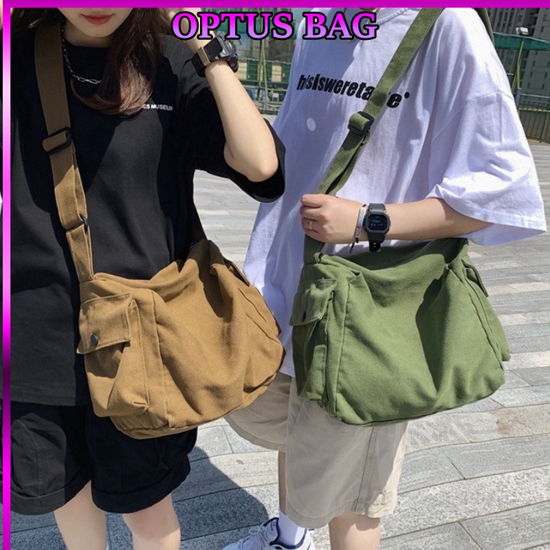 TÚI ĐEO CHÉO NAM CANVAS CỠ LỚN , DÀNH CHO HỌC SINH , SINH VIÊN , ĐI HỌC ĐI CHƠI