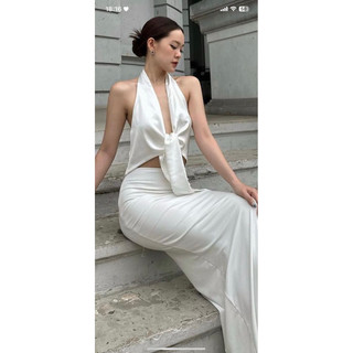 Zara silk set • set áo lụa cột & chân váy