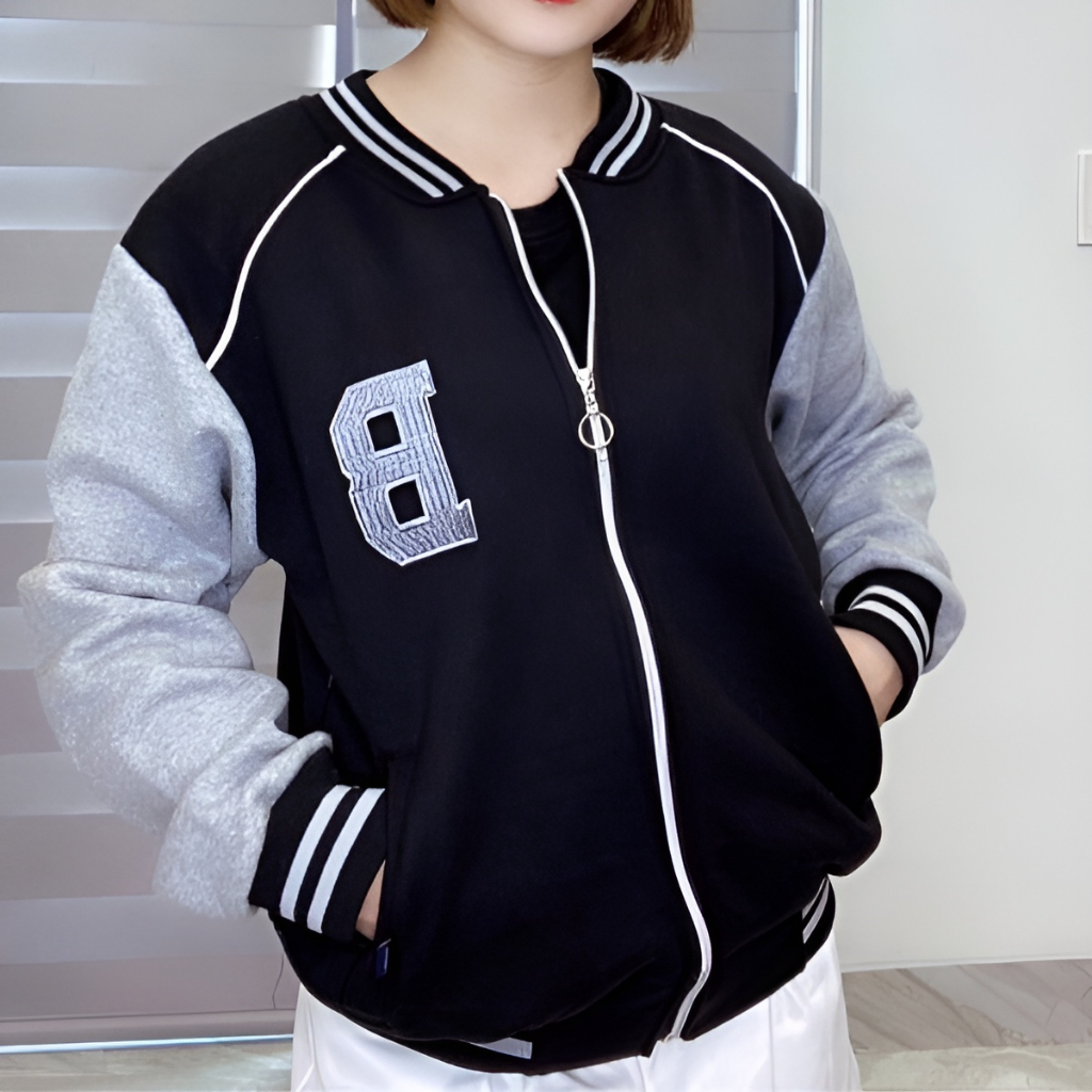Áo khoác bomber chữ B , chất nỉ bông dày dặn 02