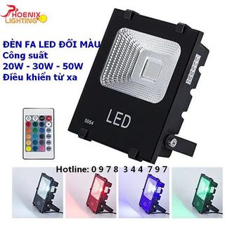 Đèn pha led đổi màu rgb điều khiển từ xa công suất 20w 30w 50w