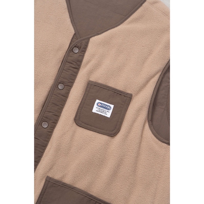 Áo ghile phao lông UNISEX 2 mặt OUTDOOR xuất Hàn