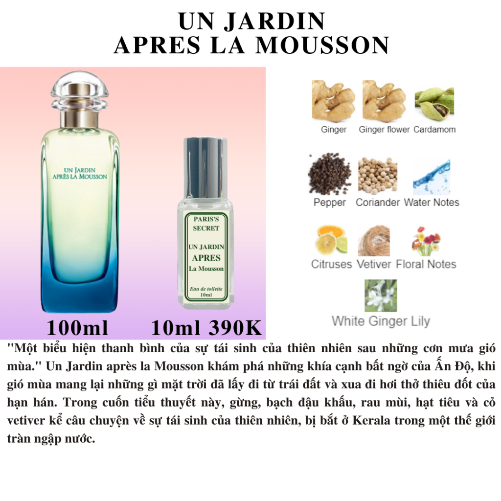 Nước hoa Unisex Un Jardin Apres la Mousson (Khu vườn sau cơn mưa)