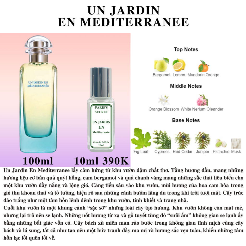 Nước hoa Unisex Un Jardin En Mediterranee - Mùi hương của biển Địa Trung Hải