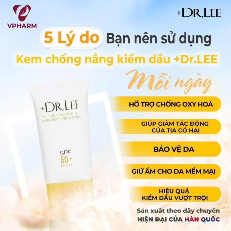 Kem chống nắng +Dr.Lee kiềm dầu, dưỡng ẩm SPF 50+ PA+++