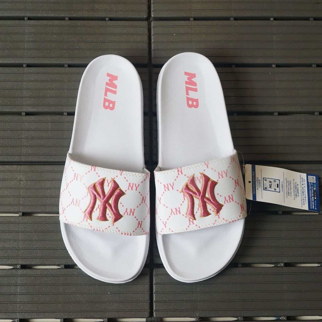MLB - Dép quai ngang nam nữ - dép thêu NY LA cao cấp - dép đi mưa chống nước - dép nhẹ êm