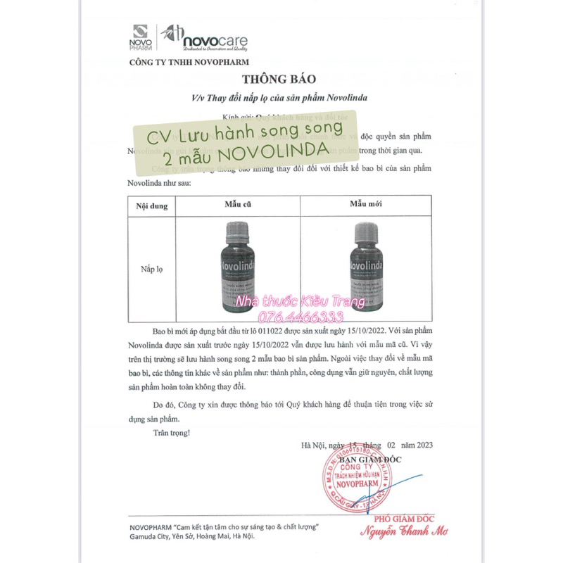 Bôi chấm mụn NOVOLINDA - Hết mụn trứng cá, mụn mủ, viêm da tiết bã nhờn