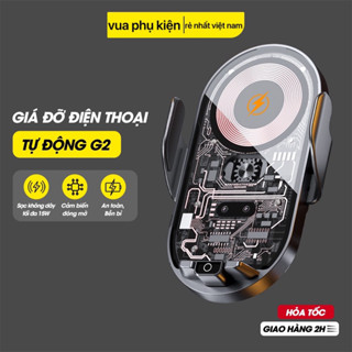 giá đỡ điện thoại trên ô tô Q18,C11 kèm sạc không dây trong suốt bảo hành 12 tháng