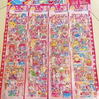 Vỉ dán sticker 3d công chúa thay váy, Bộ sticker công chúa
