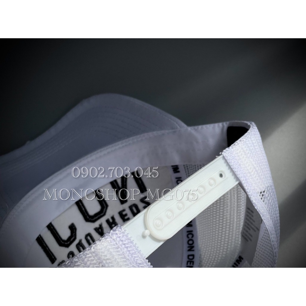 Nón kết Mũ lưỡi trai lưới Mesh Cap nam nữ thoáng khí thêu chữ ICON DSQ màu trắng MG075