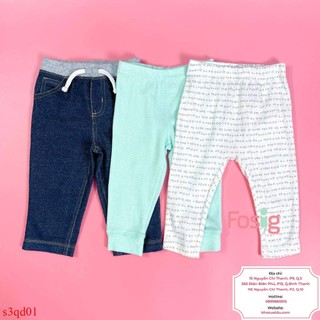 Set 3 quần dài cotton da cá, mông thú carter's bé trai - combo màu ngẫu nhiên s3qd01