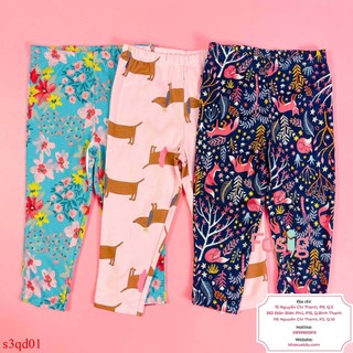 Set 3 Quần Dài Legging, Mông Thú Carter's Bé Gái - Combo màu ngẫu nhiên