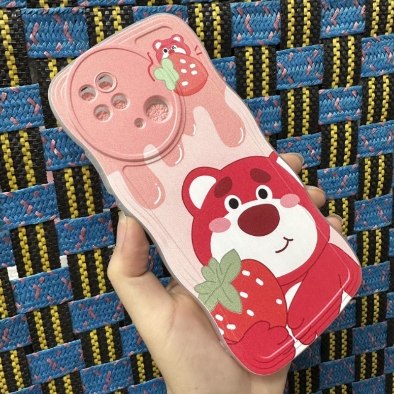 Ốp lưng Xiaomi Redmi 10C / Poco C40 dẻo viền lượng sóng lưng in hình gấu dâu