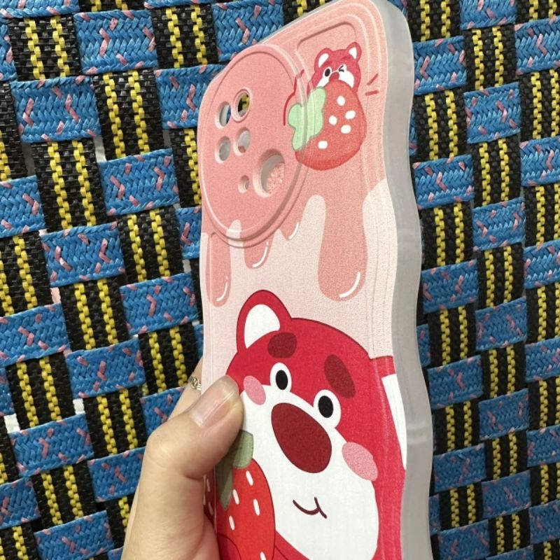 Ốp lưng Xiaomi Redmi 10C / Poco C40 dẻo viền lượng sóng lưng in hình gấu dâu