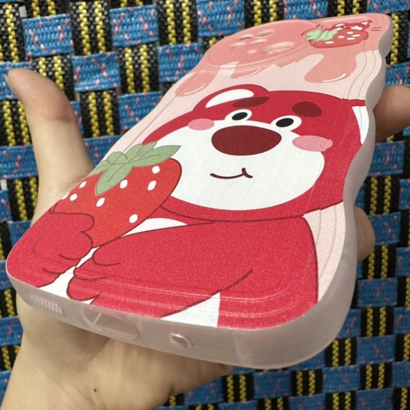 Ốp lưng Xiaomi Redmi 10C / Poco C40 dẻo viền lượng sóng lưng in hình gấu dâu