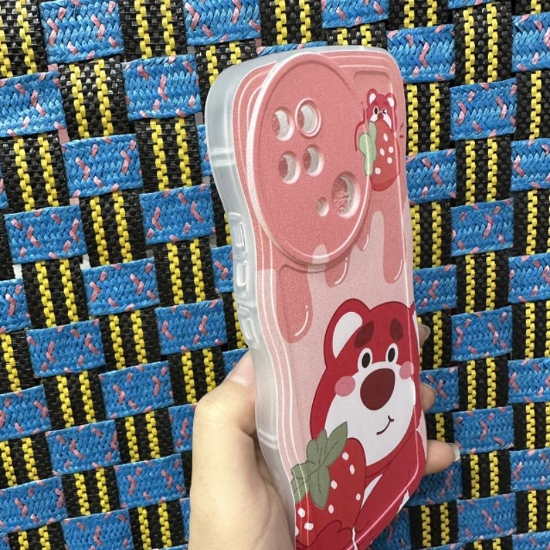 Ốp lưng Xiaomi Redmi 10C / Poco C40 dẻo viền lượng sóng lưng in hình gấu dâu