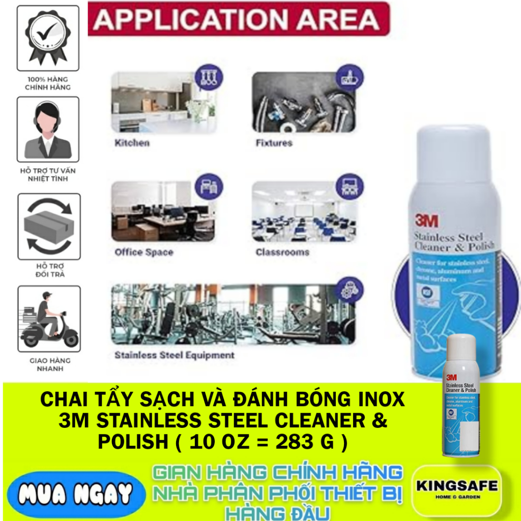 CHAI TẨY SẠCH VÀ ĐÁNH BÓNG INOX 3M STAINLESS STEEL CLEANER & POLISH