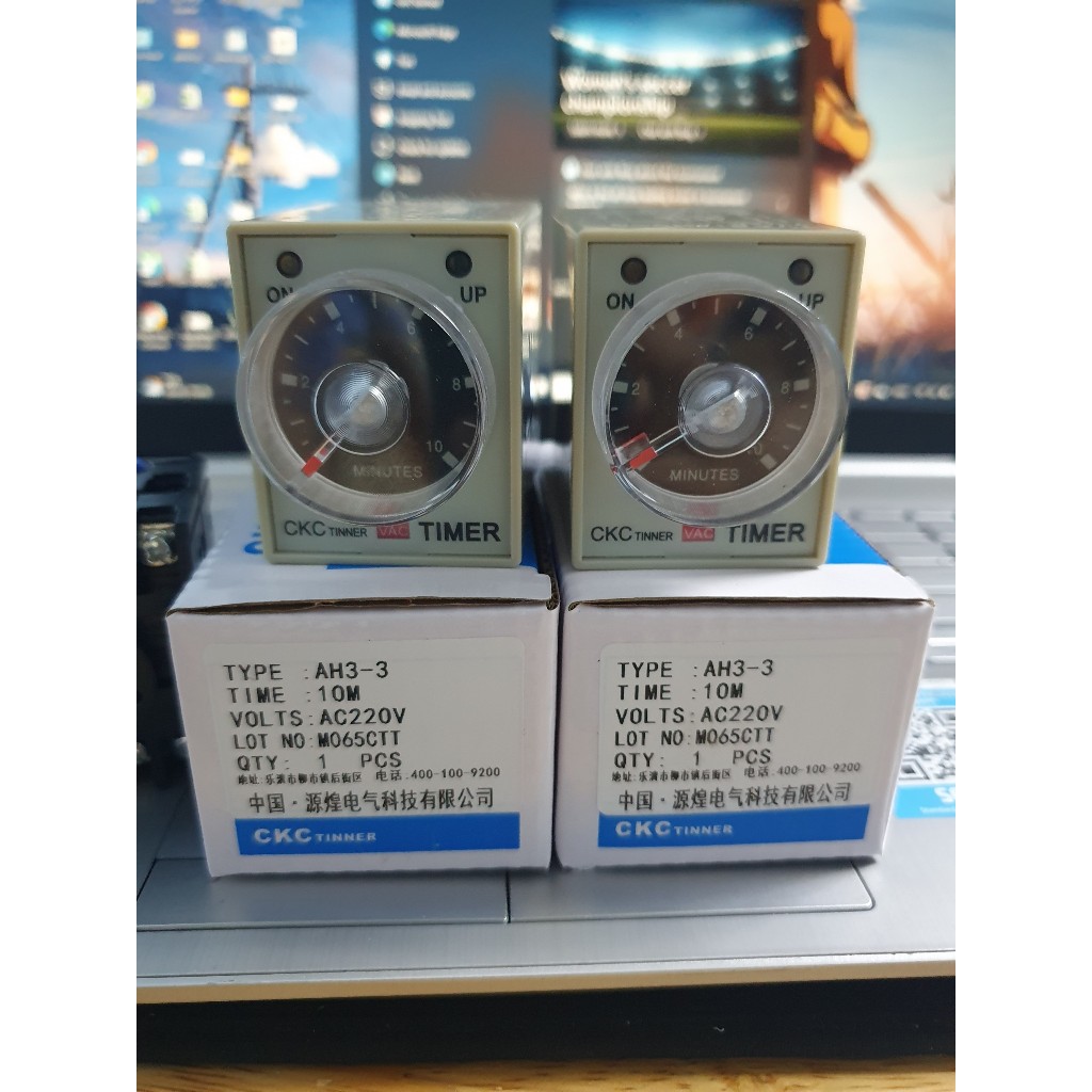 Rơle thời gian CKC TINER 10s, 30s, 60s, 10M, 30M, 60M AH3-3 220v
