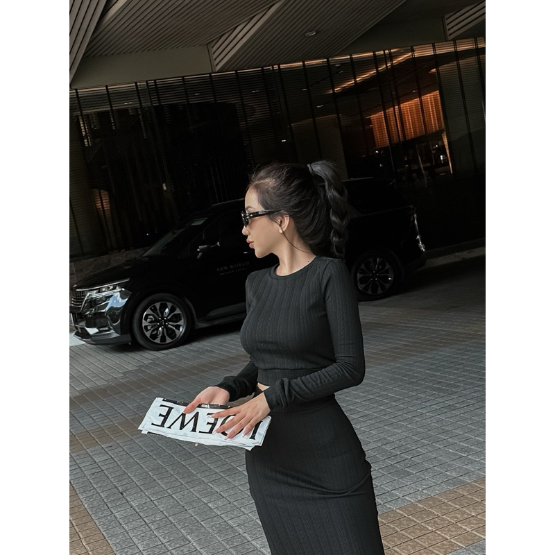 SÉT TIPBLU ÁO TAY DÀI + CHÂN VÁY - H05212