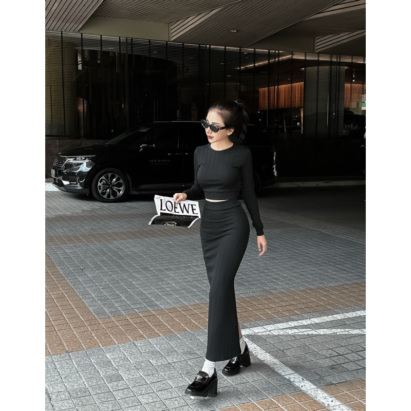 SÉT TIPBLU ÁO TAY DÀI + CHÂN VÁY - H05212