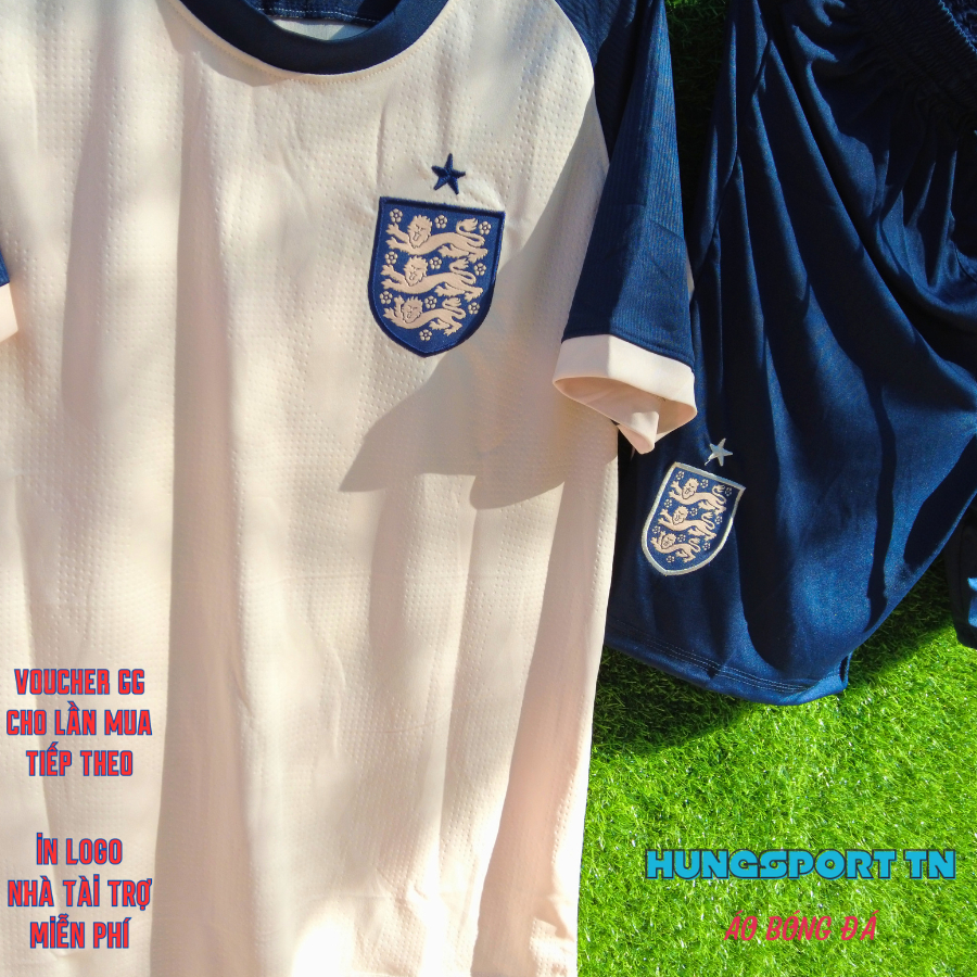 In tên số, tuyển Anh vàng kem, quần áo bóng đá, đồ đá banh in tên, in áo bóng đá theo yêu cầu, thun lạnh HUNGSPORT TN