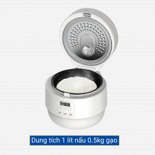 Nồi Cơm Điện Sharp KS-COM100DV-WH 1L 600W [Hẹn giờ, mâm nhiệt 3D, 6 chức năng nấu]
