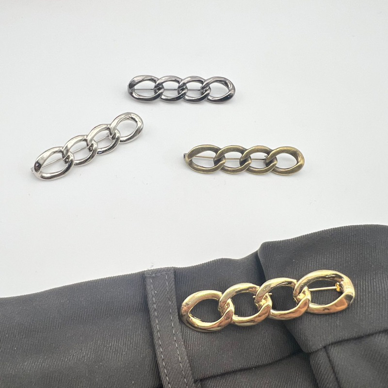 Ghim Cài Quần Áo Kiểu Chuỗi Xích Bằng Kim Loại Không Gỉ/ Phụ Kiện Thời Trang Nam Nữ Thông Minh Hàn Quốc Mẫu Mới 2024