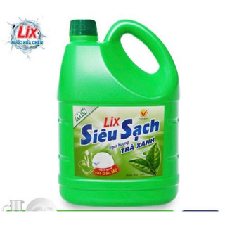 Nước rửa chén Lix Siêu sạch trà xanh/ chanh 3,6Kg