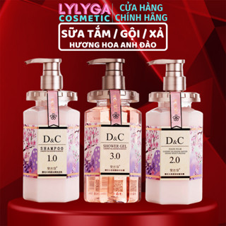 Sữa tắm hoa anh đào D&C 500ml dầu gội dầu xả DC sáng da dưỡng ẩm lưu hương lâu phục hồi hư tổn tóc và làm quà tặng ST04