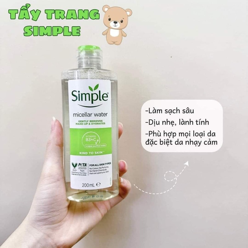 Nước Tẩy Trang Simple 200ml ( Mẫu Mới )