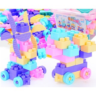 Bộ Đồ Chơi Khối Lắp Ghép Xây Dựng Bằng Nhựa 100 Chi Tiết Có Hộp Đựng Cho Bé